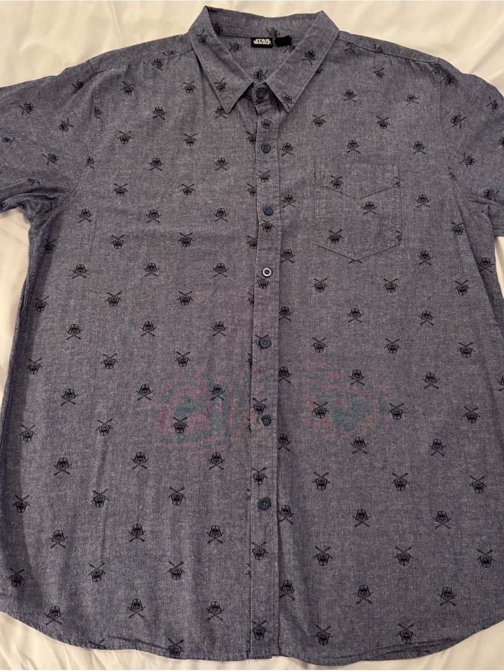 Star Wars Men's Grey Short-Sleeve Button-Up Shirt Size XXL